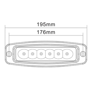 Heise HE-FMDL1 Single Row Flush Mount Driving Light - 6 LED
