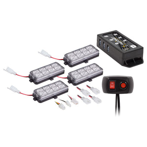 Heise Municipality HE-MUSTR-GRA Amber Grille Strobe Kit - 8 LED, 4-Pack