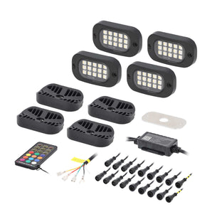 Heise HE-RGBW-K4 RGBW Wide Angle Rock Light Kit - 4 Pack