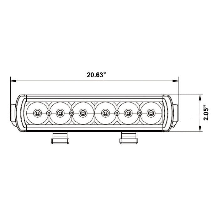 Heise HE-SL2014 Single Row Slimline Lightbar - 20.25 Inch, 15 LED