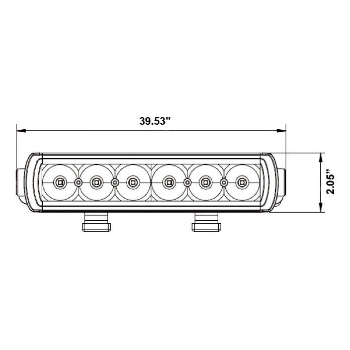 Heise HE-SL3912 Single Row Slimline Lightbar - 39.5 Inch, 30 LED