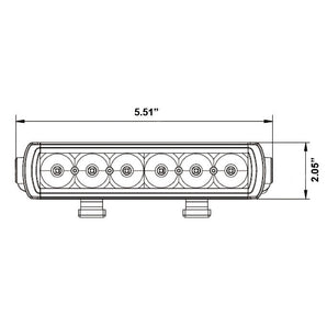 Heise HE-SL550 Single Row Slimline Lightbar - 5.5 Inch, 3 LED