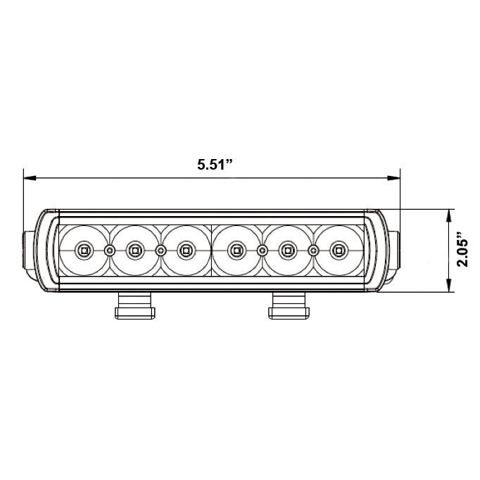 Heise HE-SL550 Single Row Slimline Lightbar - 5.5 Inch, 3 LED