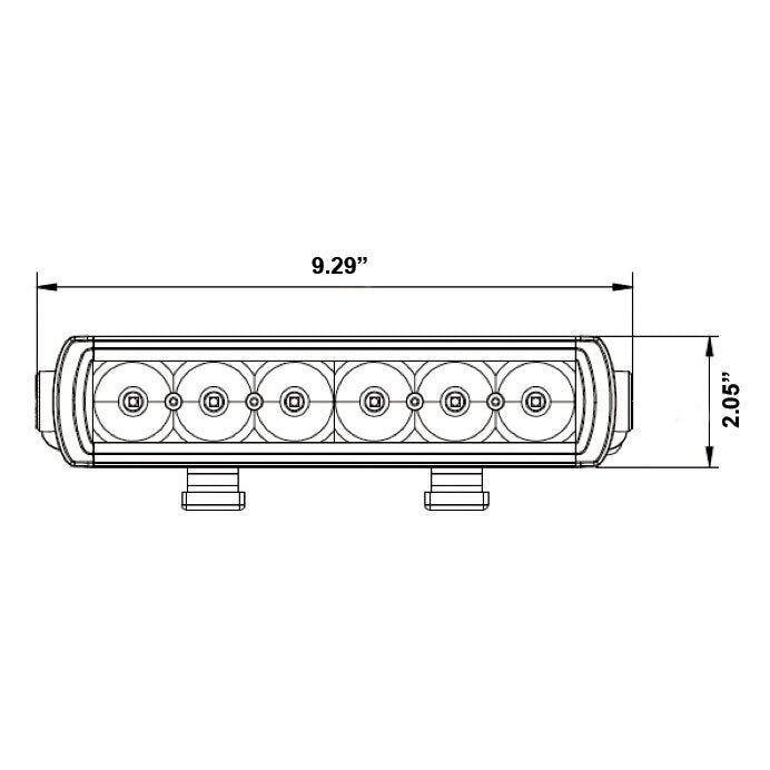 Heise HE-SL914 Single Row Slimline Lightbar - 9.25 Inch, 6 LED