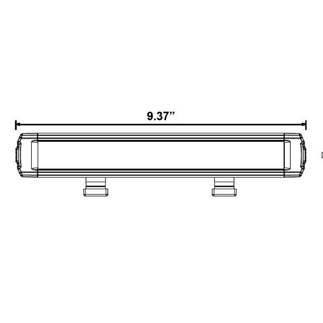 Heise HE-SS9 Single Row Super Slimline Lightbar - 9 Inch, 6 LED