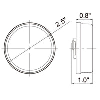 Thumbnail for Heise Trailer HE-TR2501 Round Red Marker/Clearance Light with Grommet - 2.5 Inch, 9 LED