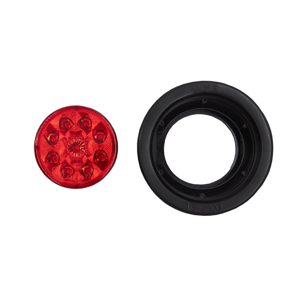 Heise Trailer HE-TR2501 Round Red Marker/Clearance Light with Grommet - 2.5 Inch, 9 LED