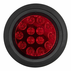 Heise Trailer HE-TR4001 Round Red Lights with Grommet - 4 Inch, 14 LED
