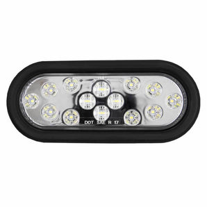 Heise Trailer HE-TR6003 Oval White Light with Grommet - 6 Inch, 14 LED