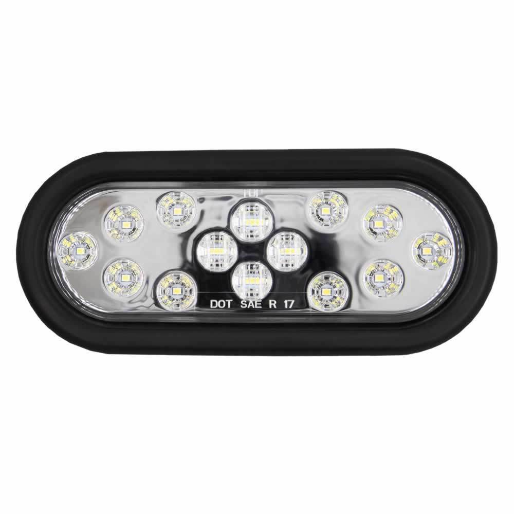 Heise Trailer HE-TR6003 Oval White Light with Grommet - 6 Inch, 14 LED