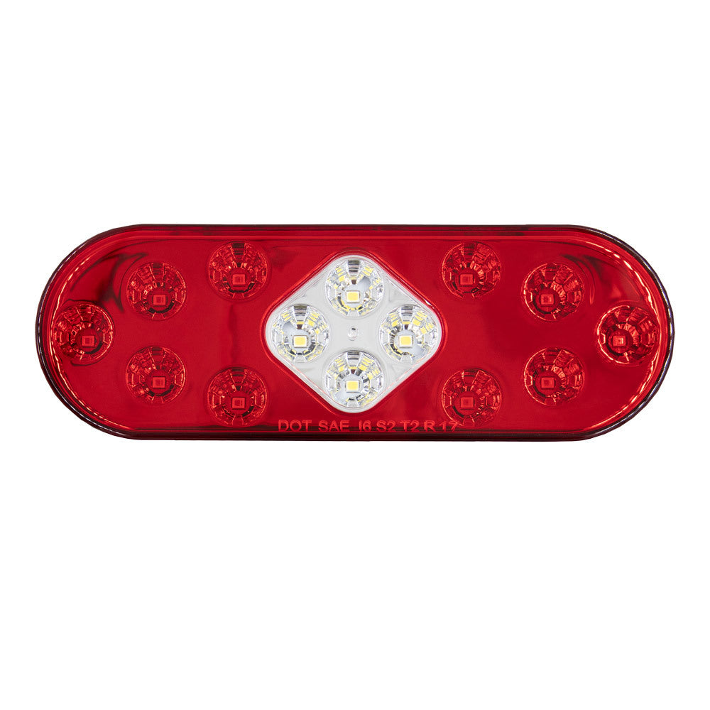 Heise Trailer HE-TR6004 Oval Red Light - 6 Inch, 10 LED