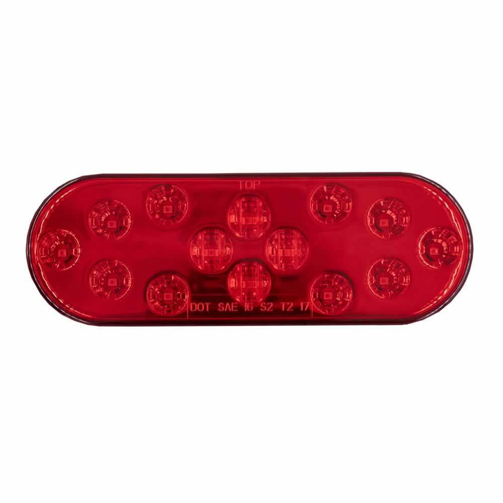 Heise Trailer HE-TR6005 Oval Red Light - 6 Inch, 14 LED