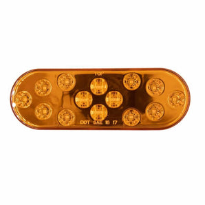 Heise Trailer HE-TR6006 Oval Amber Light - 6 Inch, 14 LED