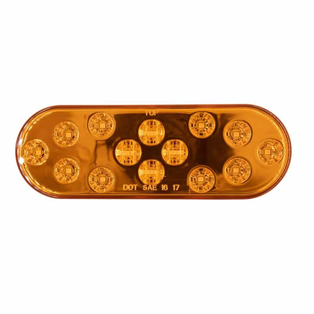 Heise Trailer HE-TR6006 Oval Amber Light - 6 Inch, 14 LED
