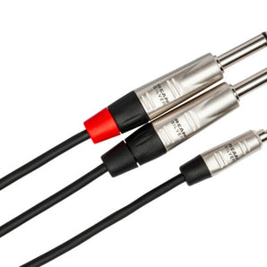Hosa Pro HMP-010Y Stereo Breakout Cable 3.5mm TRS Male to Dual 1/4" TS Male 10 foot