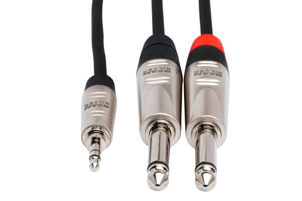 Hosa Pro HMP-010Y Stereo Breakout Cable 3.5mm TRS Male to Dual 1/4" TS Male 10 foot