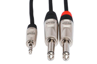 Thumbnail for Hosa Pro HMP-010Y Stereo Breakout Cable 3.5mm TRS Male to Dual 1/4