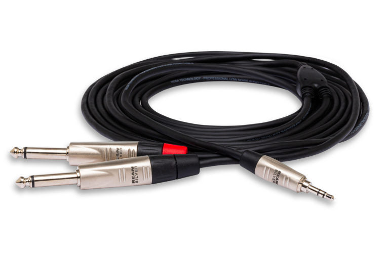 Hosa Pro HMP-006Y Stereo Breakout Cable - 3.5mm TRS Male to Dual 1/4-inch TS Male - 6 foot