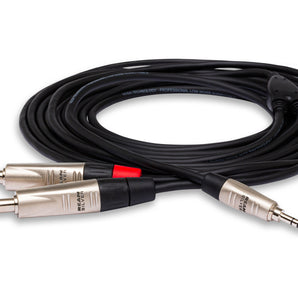 Hosa Pro HMP-010Y Stereo Breakout Cable 3.5mm TRS Male to Dual 1/4" TS Male 10 foot