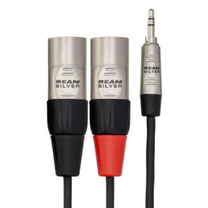 Hosa Pro HMX-003Y Stereo Breakout Cable - 3.5mm TRS Male to Dual XLR Male - 3 foot
