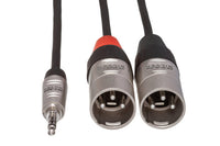Thumbnail for Hosa Pro HMX-010Y Stereo Breakout Cable 3.5mm TRS Male to Dual XLR Male 10 foot