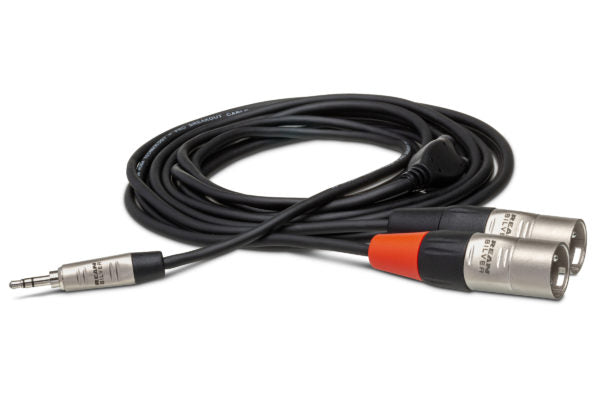 Hosa Pro HMX-010Y Stereo Breakout Cable 3.5mm TRS Male to Dual XLR Male 10 foot