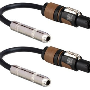 2 Hosa GSK-116 1/4" Female TS to Neutrik speakON Speaker Adaptor Cable 16 AWG
