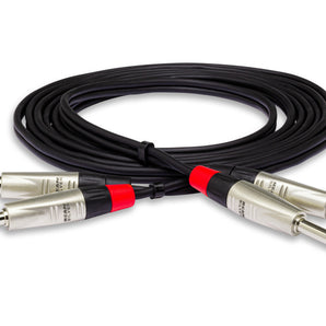 Hosa Pro HPP-015X2 Stereo Interconnect Cable Dual REAN 1/4" TS to Same 15 foot