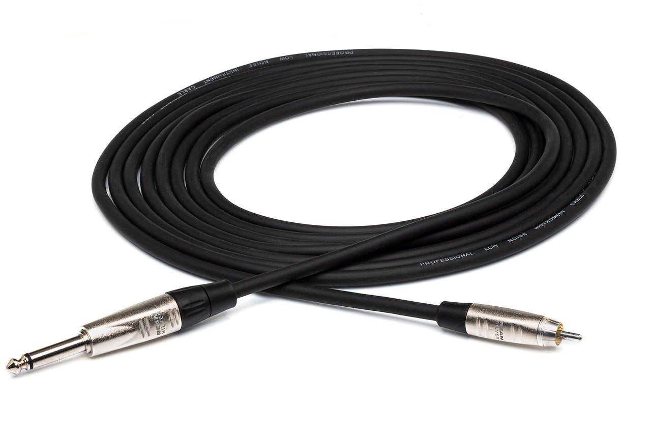 Hosa Pro HPR-020 Unbalanced Interconnect Cable 1/4" TS Male to RCA Male 20 foot