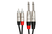 Thumbnail for Hosa Pro HPR-020X2 Stereo Interconnect Cable Dual REAN 1/4