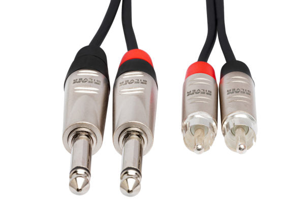 Hosa Pro HPR-020X2 Stereo Interconnect Cable Dual REAN 1/4" TS Male to RCA Male 20 foot