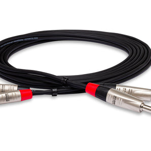 Hosa Pro HPR-020X2 Stereo Interconnect Cable Dual REAN 1/4" TS Male to RCA Male 20 foot