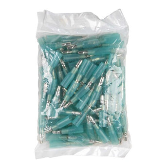 Install Bay HSBMB Heat Shrink Blue Male Bullet Connector 16-14 Gauge .157 for secure electrical connections.