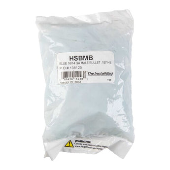 Install Bay HSBMB Heat Shrink Blue Male Bullet Connector 16-14 Gauge .157 for secure electrical connections.