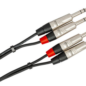 Hosa Pro HSS-005X2 Stereo Balanced Interconnect Cable - Dual 1/4-inch TRS Male to Same - 5 foot