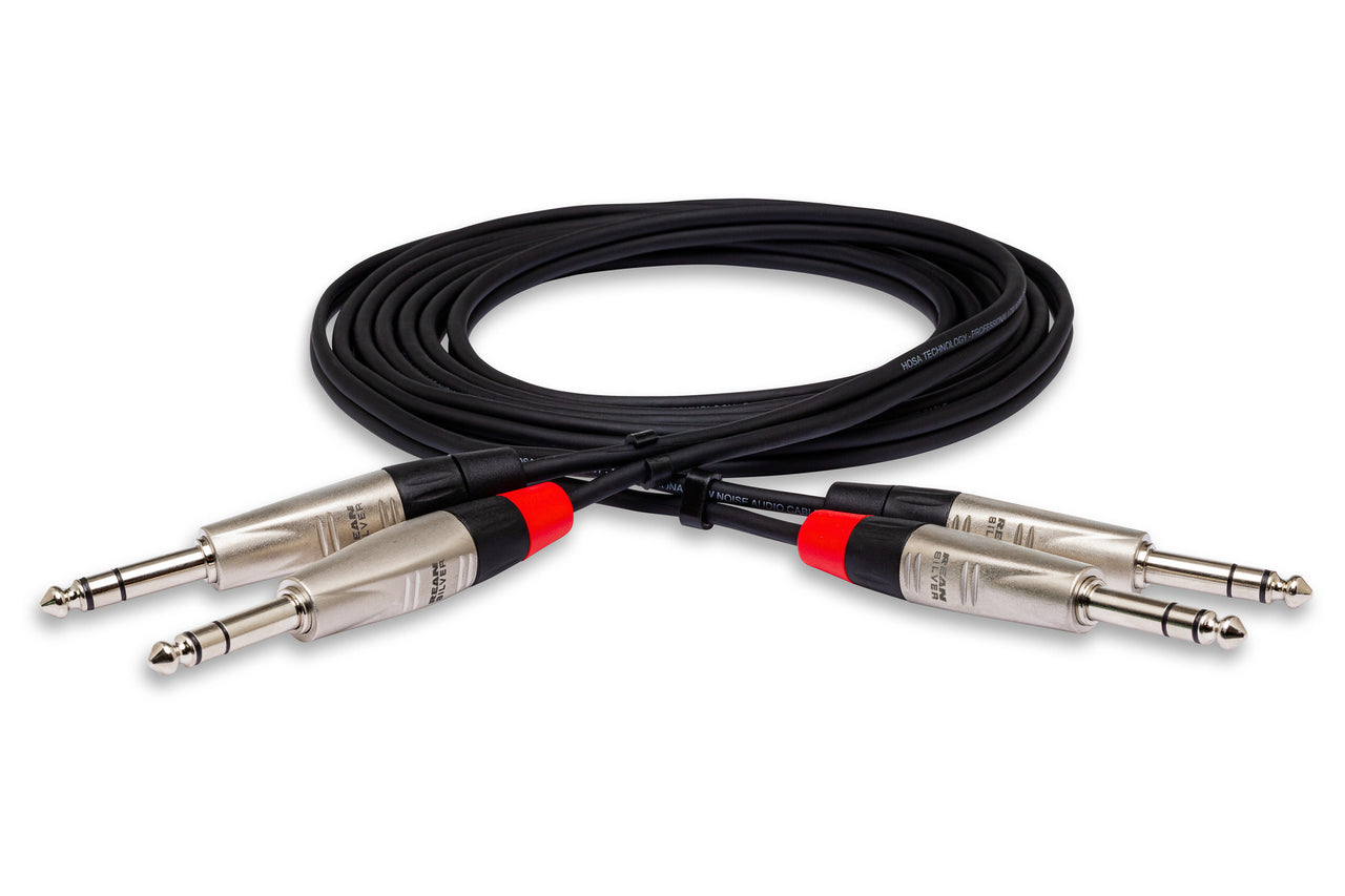 Hosa Pro HSS-015X2 Stereo Interconnect Cable Dual REAN 1/4" TRS Male to Dual REAN 1/4" TRS Male 15 foot