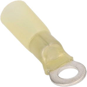 Install Bay HSYRT10 heat shrink yellow ring terminal for 12-10 gauge connections.