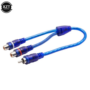 2 Absolute RCA Audio Video Cable "Y" Adapter Splitter 1 Male to 2 Female Plug Cable