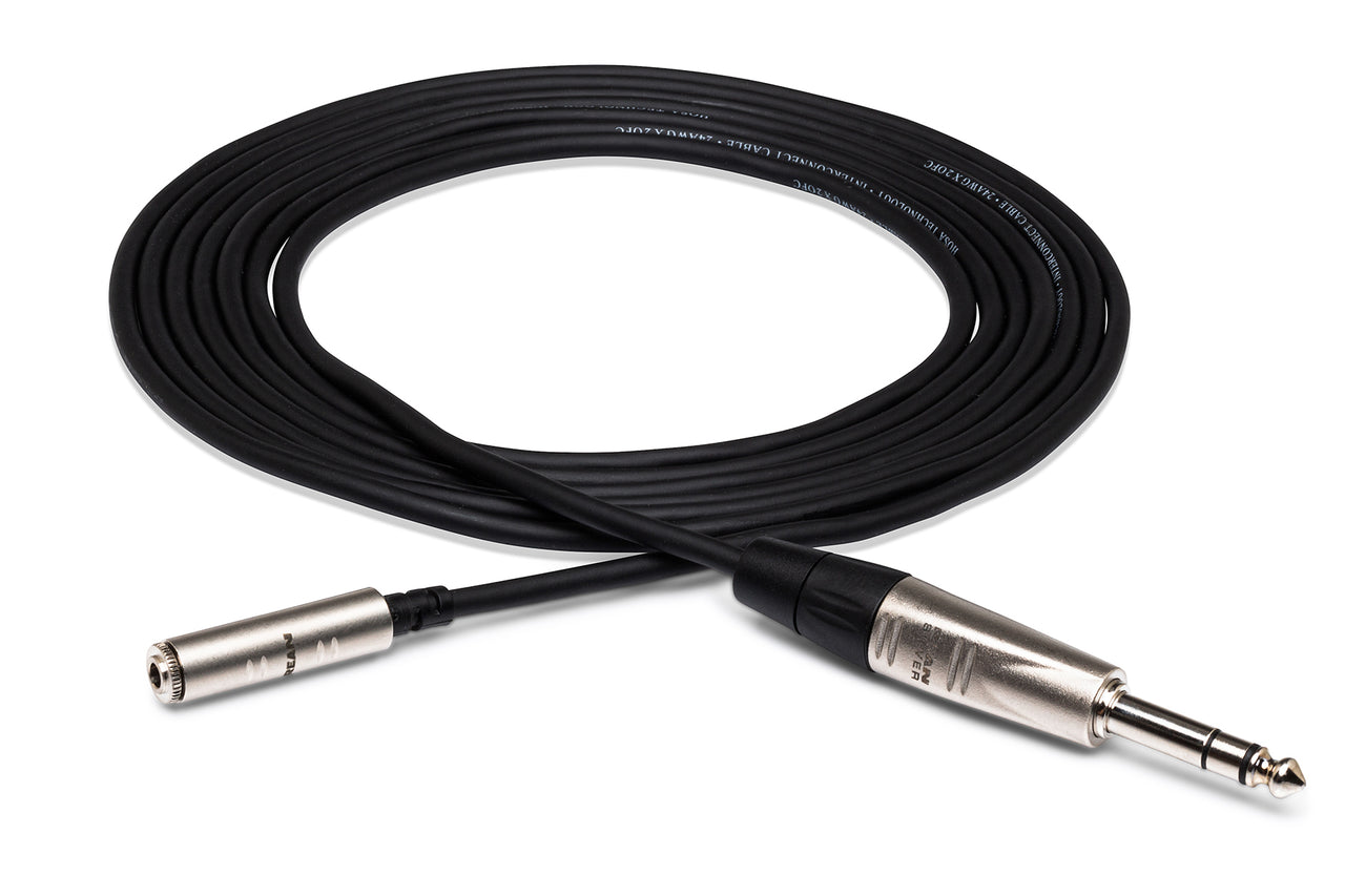 Hosa Pro HXMS-010 Headphone Adapter Cable REAN 3.5mm TRS Female to 1/4" TRS Male 10 foot