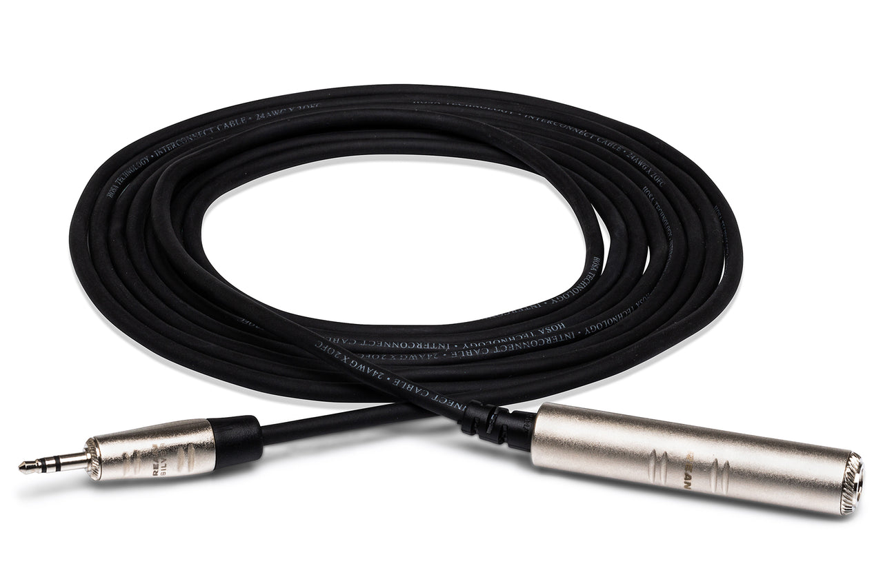 Hosa Pro HXSM-025 Headphone Adaptor Cable REAN 1/4" TRS Female to 3.5 mm TRS Male 25 foot