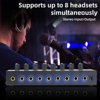 Thumbnail for MR DJ Microamp HA800 Ultra-compact 8-channel stereo headphone amplifier