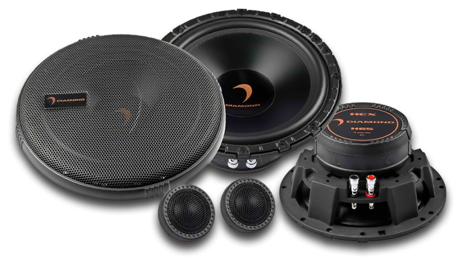 Diamond Audio H65S HEX Series 6.5“ 2-Way Component Set w/25mm Silk Dome Tweeter