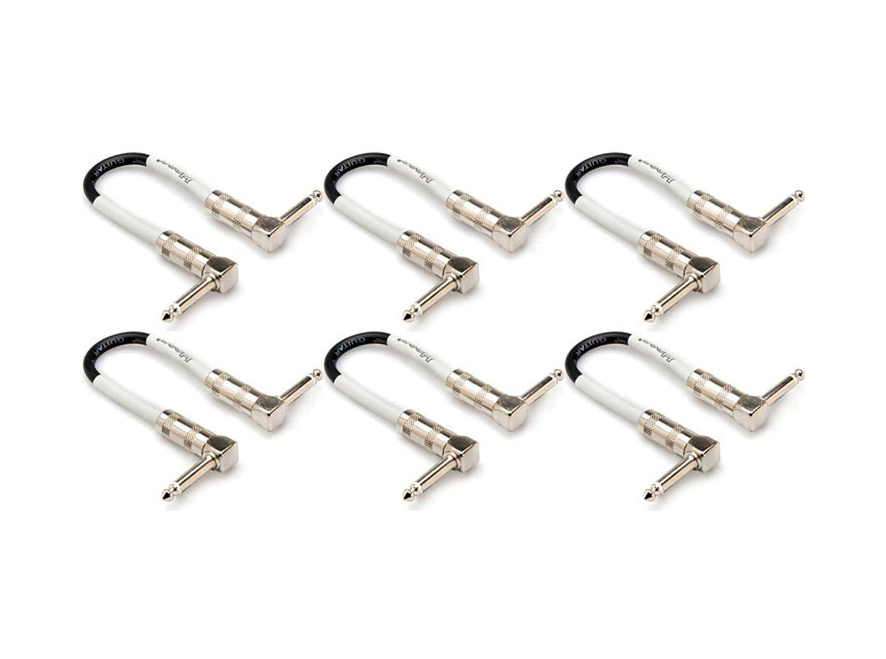 Hosa CPE-606 Guitar Pedalboard Patch Cable - Right Angle to Right Angle - 6 inch (6-pack)