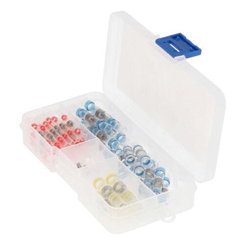  assorted butt connectors from the Install Bay IBK-SHSKITS 60 Piece Butt Connector Kit, including soldering options