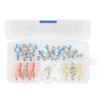  assorted butt connectors from the Install Bay IBK-SHSKITS 60 Piece Butt Connector Kit, including soldering options