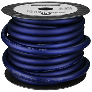 Install Bay IBPC10-50 CCA Value Line 1/0 Gauge Power Cable Blue - 50 Foot Coil