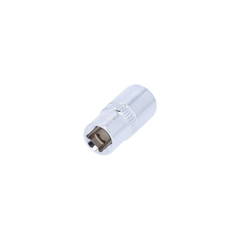 Install Bay IBR126 Socket 8MM 1/4" Drive Short Wall 6pt for tool use, showcasing a chrome finish and 6-point design.