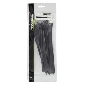 Install Bay IBR84 Black Cable Ties 7in 40lb Mounting Head - 24 Piece Retail Pk