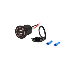 Install Bay IBR85 Dual USB Charger 4.2 Amp Flush Mount - Red - Retail Pack