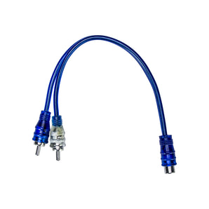 Install Bay IBRCAY1 Compact End Blue RCA Cables 1 Female 2 Males 6 in - Each